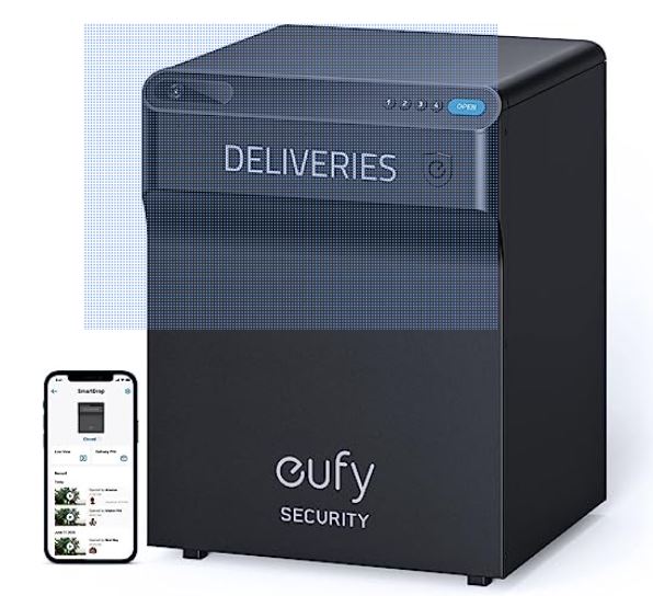 eufy Security, SmartDrop, Smart Delivery Package Drop Box, Built-in 1080P Camera, 2-Way Audio, Remote Control, 2.4 GHz Wi-Fi, App Notifications for Deliveries $179