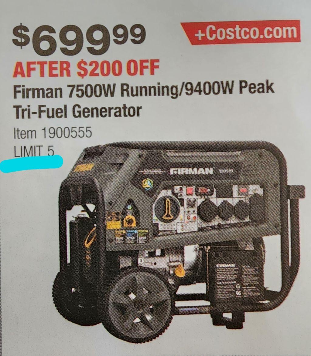 Costco generator store on sale