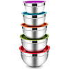 Mixing Bowls with Lids Set of 5, Vesteel Stainless Steel Mixing Bowls Metal Nesting Salad Bowls $16.99