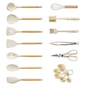 17-Piece Carote Silicone and Wood Cooking Utensil Set 