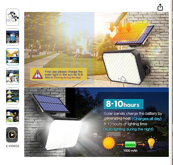 TANBABY 2 Pack Ultra Outdoor Solar Lights, 6000LM Motion Sensor Solar