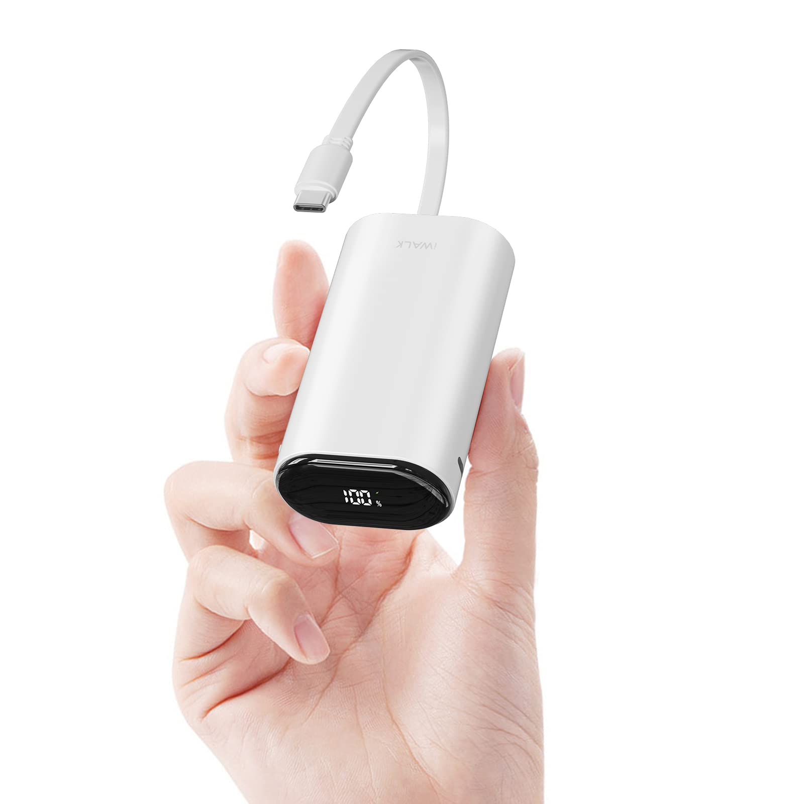 iWALK LinkPod Y2 Portable Charger USB-C with Built-in 18W PD Fast Charging Cable & LED Display, 9600mAh $17.49