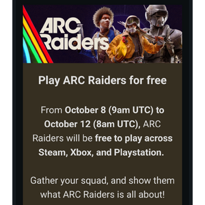 Play Arc Raiders Free Frozen Trail Steam PlayStation PS5 Xbox PC