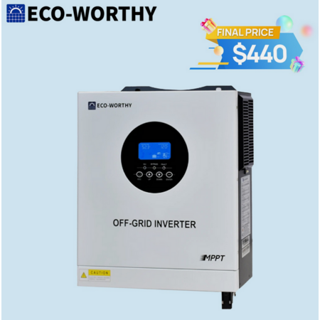 ECO-WORTHY 5KW Solar Inverter 48V DC-120V/220V AC Split Phase Off-Grid (Free Ship) $439.99