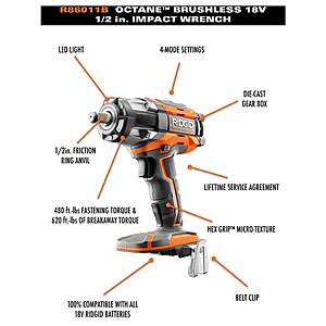 Ridgid 18v octane impact driver hot sale