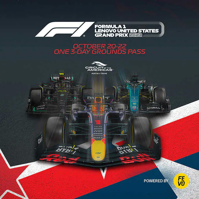 Costco Members: 3-Day Formula 1 Lenovo US Grand Prix 2023 Grounds Pass