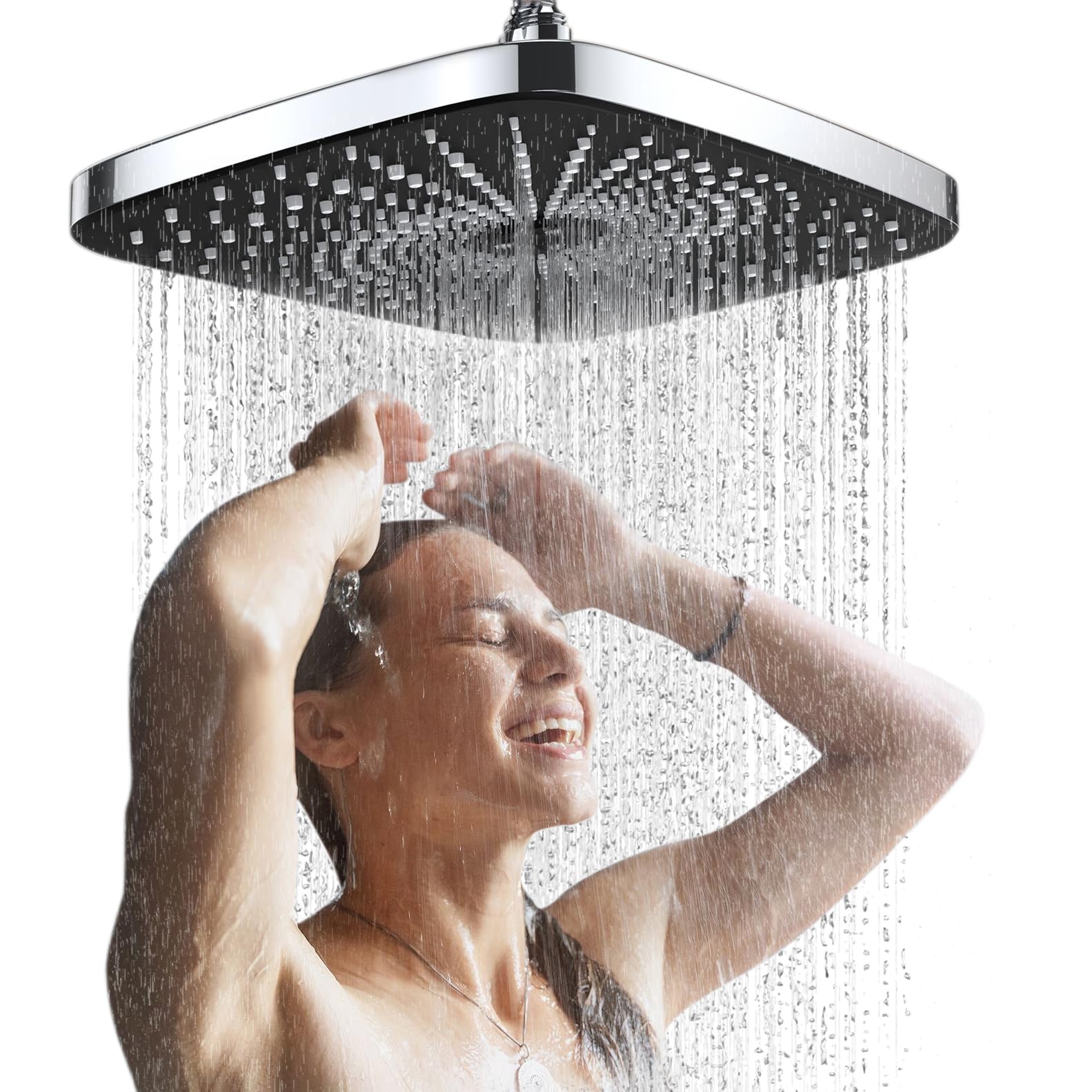 Veken 12" Rectangle Adjustable Rain Shower Head w/ Anti-Clog Nozzles (2 Colors) $10.99