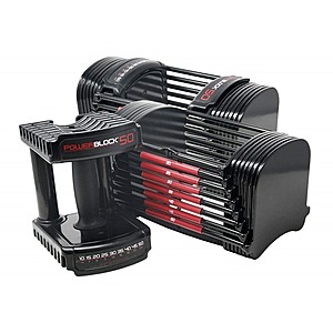 50 Lb PowerBlock Adjustable Dumbbell Set Set of 2