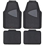 MotorTrend CleanRubber Series $6.18  - Black Grid Two Tone Gray Inlay - 4pc Odorless Rubber Floor Mats, Semi Custom Fit