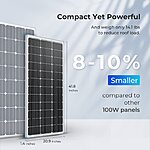 Renogy Solar Panel 100 Watt 12 Volt, High-Efficiency Monocrystalline PV Module Power Charger for RV Marine Rooftop $78.99