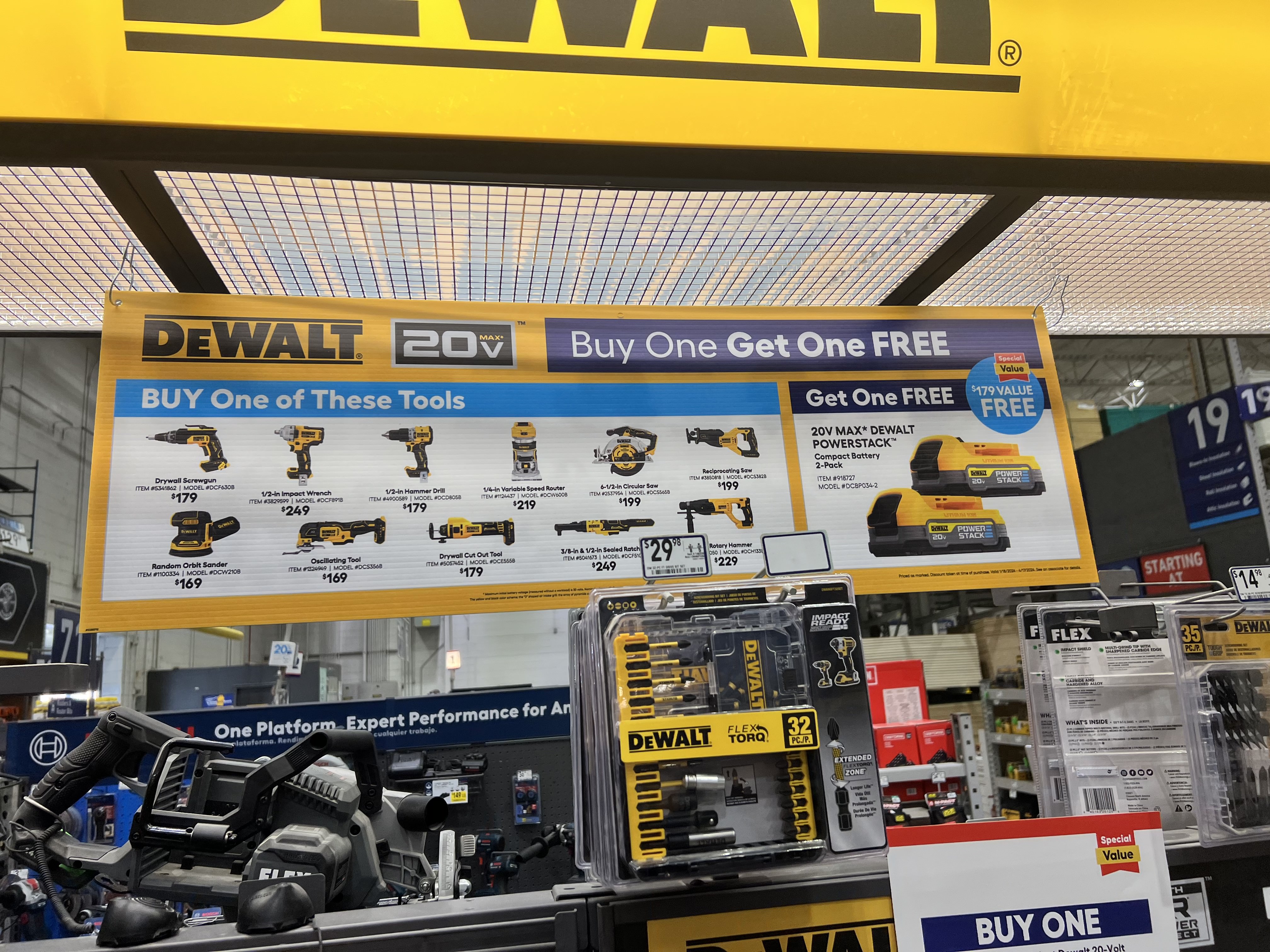 Free DEWALT POWERSTACK 20-V 2-Pack + DEWALT XR 20-volt Max Variable Speed Brushless 1/2-in Drive Cordless Impact Wrench (Bare Tool) in Yellow | DCF891B $249