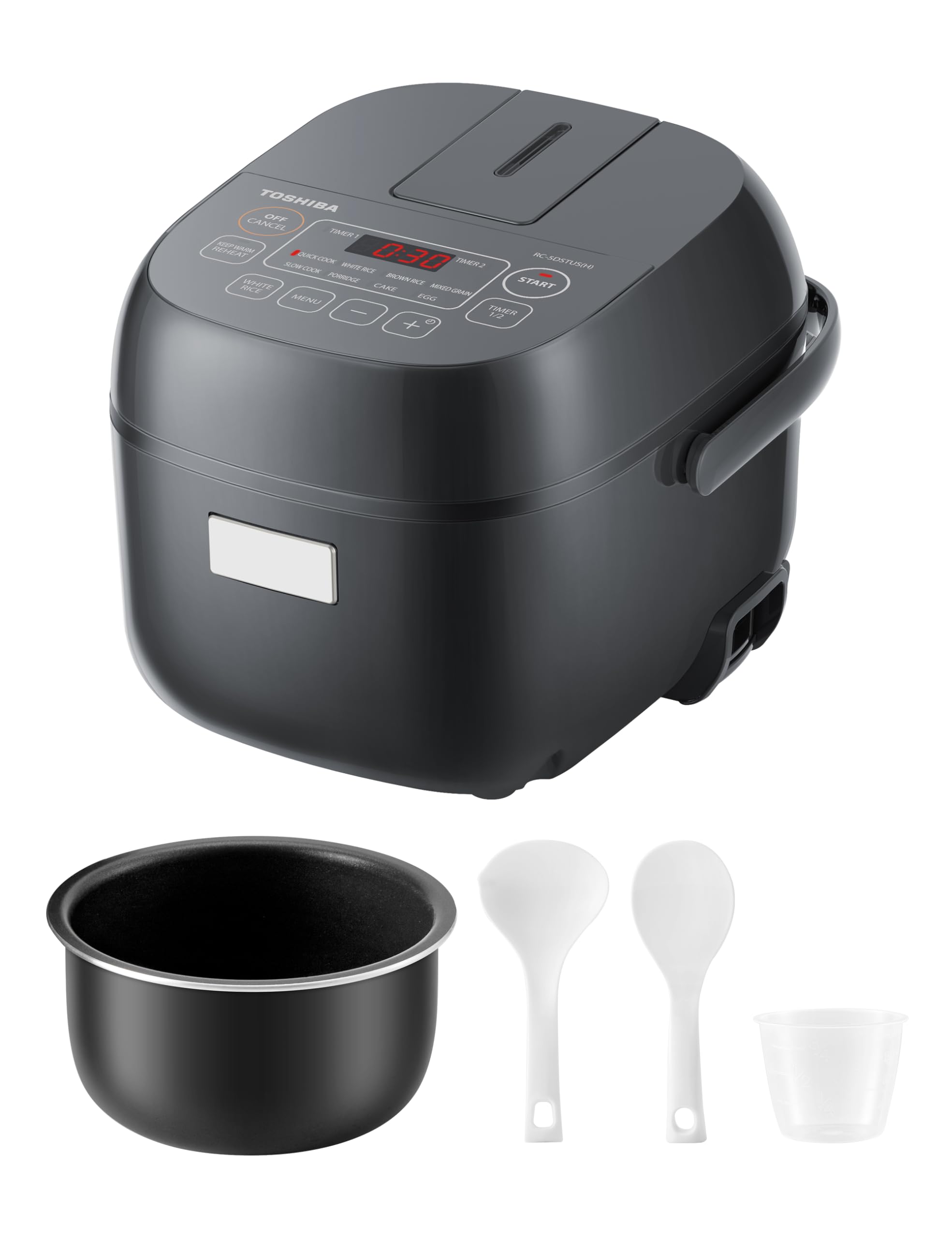 TOSHIBA Rice Cooker Small 3-Cup Uncooked– LCD Display with 8 Cooking Functions $79.99