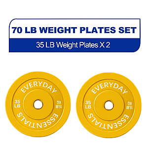 35-lb BalanceFrom 2" Olympic Bumper Weight Plates (Pair, Yellow) $38.75 + Free S&H