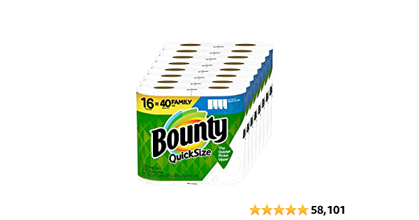 Bounty Quick Size Paper Towels 16 Family Rolls - $28.71 at Amazon