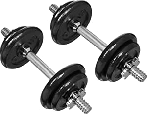AmazonBasics Adjustable Barbell Lifting Dumbells Weight Set with Case - 38 Pounds, Black $38.40