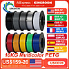10-Pack 1kg KINGROON 1.75mm PETG 3D Printer Filament Spools (Various Colors) $58