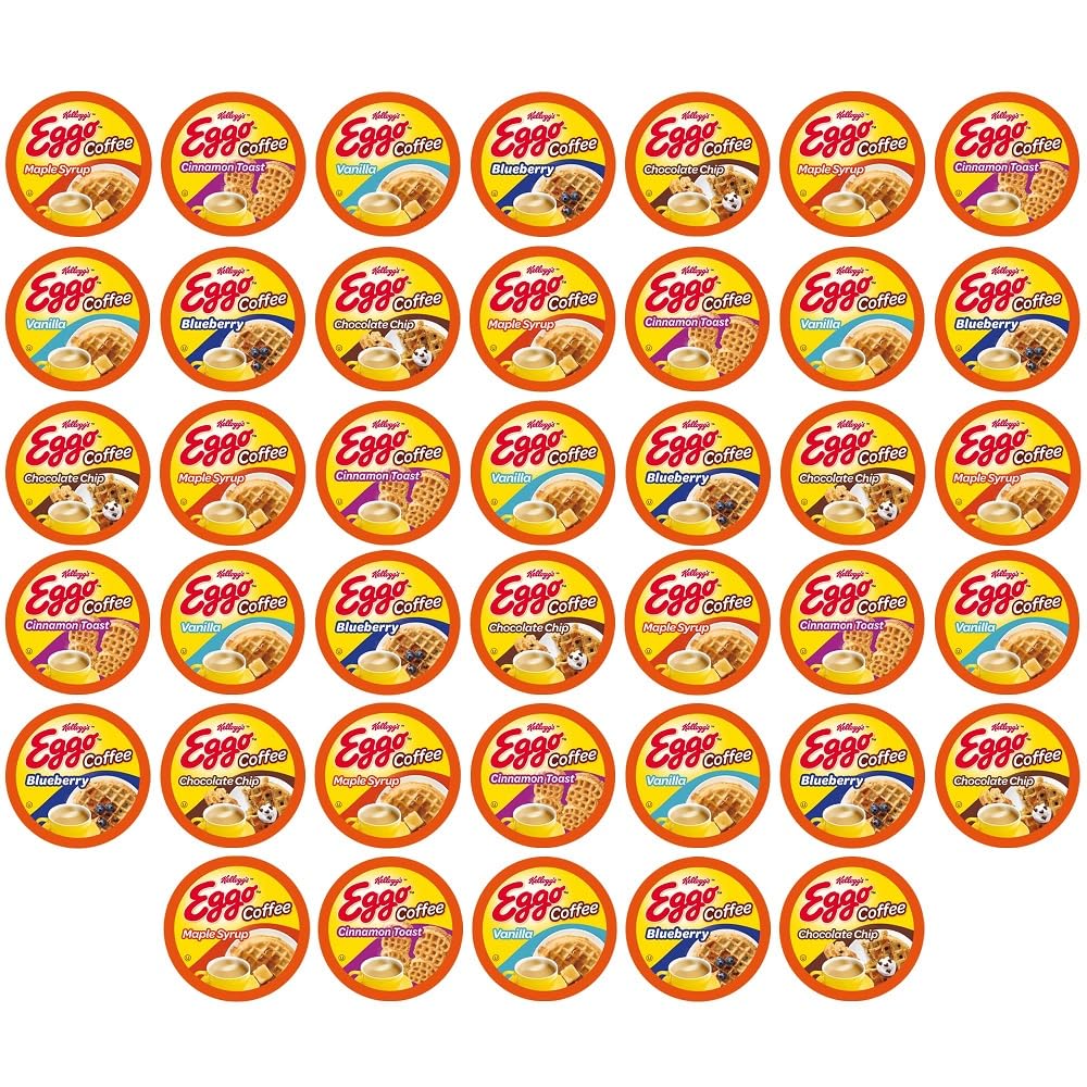 Eggo Beverages Waffle Flavored Coffee Pods Variety Pack Sampler for Keurig K Cup Brewers, Fair Trade Certified, 40 Count – $12.49