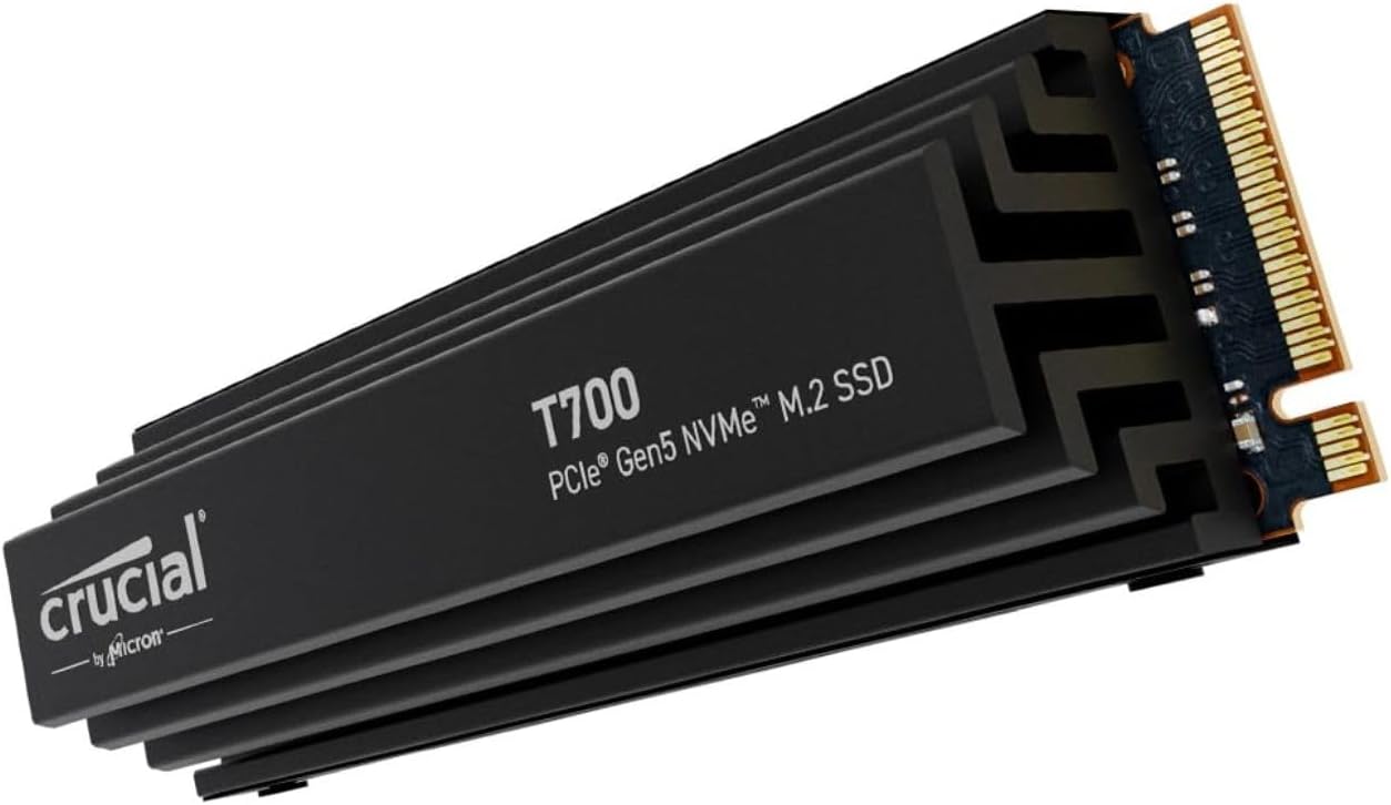 Crucial T700 2TB Gen5 NVMe M.2 SSD with heatsink - Up to 12,400 MB/s - DirectStorage Enabled - CT2000T700SSD5 -  Internal Solid State D $229.95