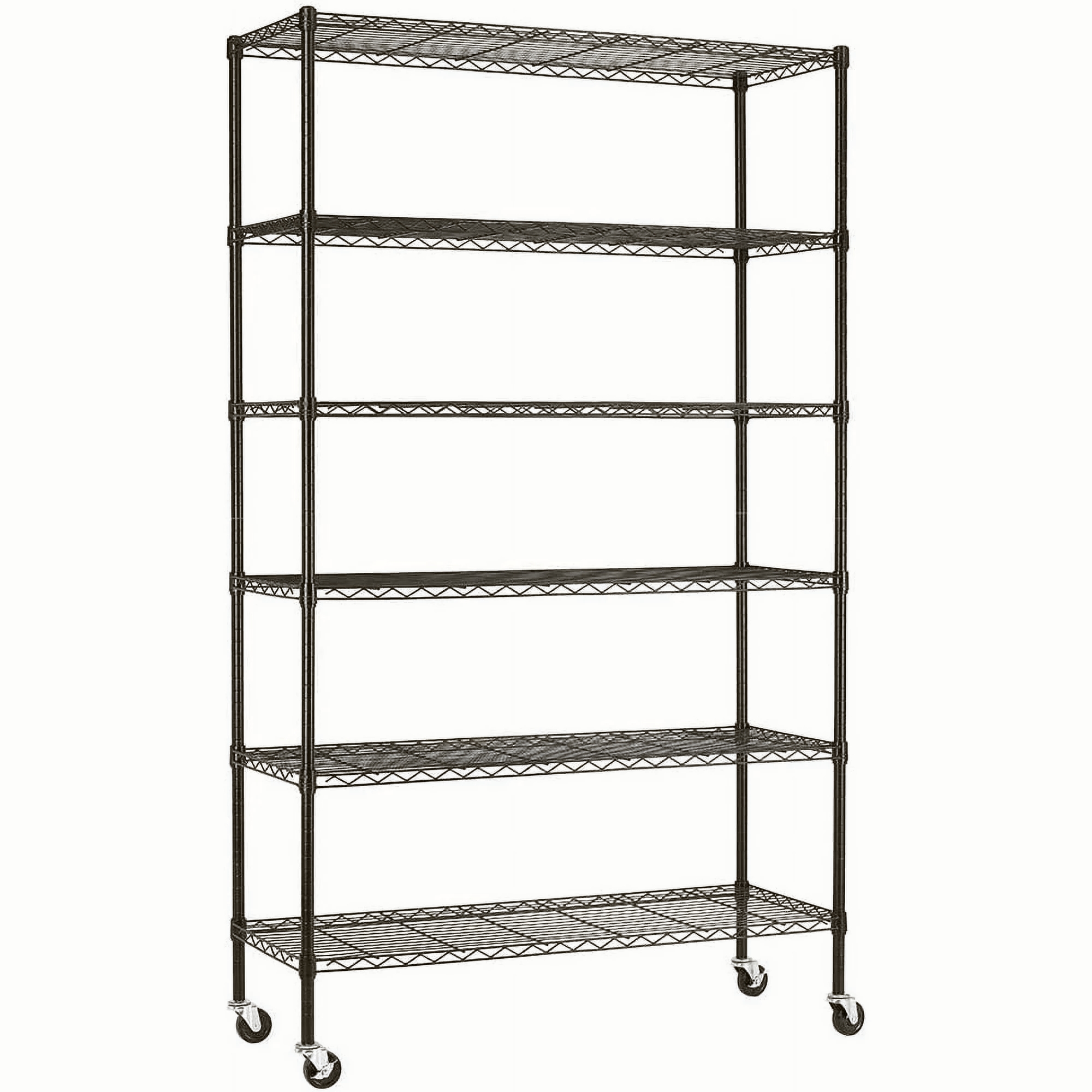 BestOffice 6 Tier Wire Shelving Unit with Wheels 2100LBS Capacity-18x48x82 $99.99