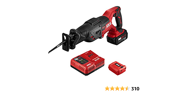 SKIL PWR CORE 20 Brushless 20V Reciprocating Saw Kit with 4.0Ah Battery, PWR JUMP Charger, and PWRAssist USB Adapter - RS5884-1A - $99.99