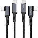 (Pack of 2) USB C to USB C (6.6ft.) 60W Cables JASXUS Right Angle 90 Degree Nylon Braided USB C PD 3A Fast Charging Compatible - $4.50 on Amazon (FS for Prime)