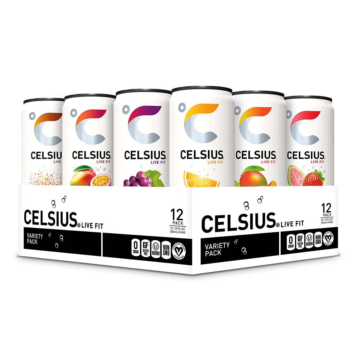 CELSIUS Assorted Flavors Official Variety Pack, Functional Essential Energy Drinks, 12 Fl Oz (Pack of 12 $18.35