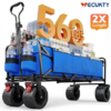 Vecukty 51.2&amp;quot; Large Collapsible Folding Wagon Cart (560 lbs Capacity, Blue) $58 + FS
