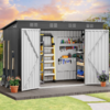 Yitahome 9' x 4' Outdoor Metal Storage Shed Kit w/ Lockable Doors $200 &amp;amp; More + Free Shipping