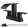 FORIOUS 3 Hole Waterfall Bathroom Faucet (Matte Black) $33 &amp;amp; More + Free Shipping w/ Prime or orders $35+