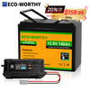 ECO-WORTHY 12V 100AH 1280Wh LiFePO4 Lithium Battery+ 12V 20A Battery Charger $160 + Free Shipping