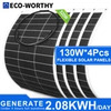4-Pack ECO-WORTHY 130W 12V Flexible Mono Solar Panel (520W Total) $170 + Free Shipping
