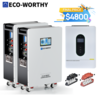 ECO-WORTHY  28.67kWh 2Pack 48V 280Ah Lithium Battery + 48V 12kW Hybrid Inverter $4800 + Free Shipping