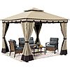 10x10' Outdoor Double Roof Gazebo w/ Netting &amp;amp; Curtains &amp;amp; More $191.40 + Free Shipping