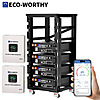 4-Pack ECO-WORTHY 48V 100Ah LiFePO4 Batteries + 2-Pack 5KW Hybrid Inverter $3900 + Free Shipping
