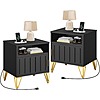 Yitahome 2-Pack Fluted Nightstand with Charging Station $70 + Free Shipping