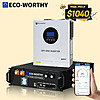 ECO-WORTHY 5.12kWh 48V 100Ah Lithium LiFePO4 Battery+5kW 48V Off-grid Inverter $1040 + Free Shipping