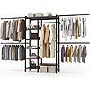 Yitahome Adjustable Closet System w/ 4 Expandable Hanger Rods &amp;amp; 7-Tier Shelves (Dark Oak) &amp;amp; More $70 + Free Shipping