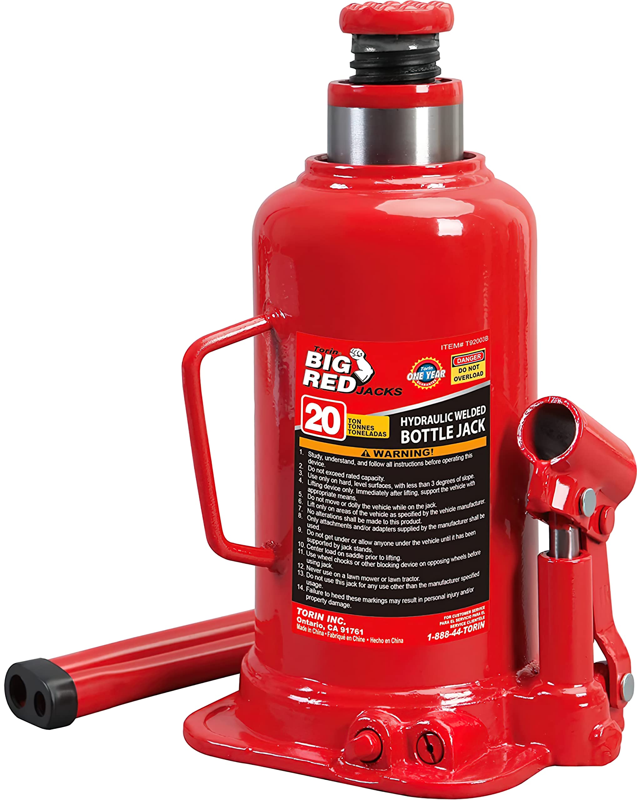 BIG RED 20 Ton (40,000lbs) Hydraulic Welded Bottle Jack Set (Red) $39.53 + Free Shipping