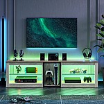 63&quot; Bestier 5-Shelf Entertainment Center w/ LED Lights (Fits Up to 70&quot; TVs) $116 + Free Shipping