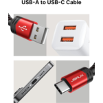 2-Pack 6.6' JSAUX USB-C to USB-A Braided Charging Cables (Red) $3.59 + FS w/ Prime or orders $35+ $3.95