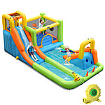 Costway 8-in-1 Inflatable Water Slide Bounce House w/ Splash Pool + 735W Blower $319 + Free Shipping