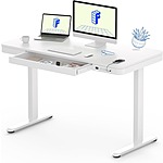 FLEXISPOT 48&quot; Comhar Electric Standing Desk w/ Drawer Desktop &amp; USB Charge Ports (White) $200 + Free Shipping