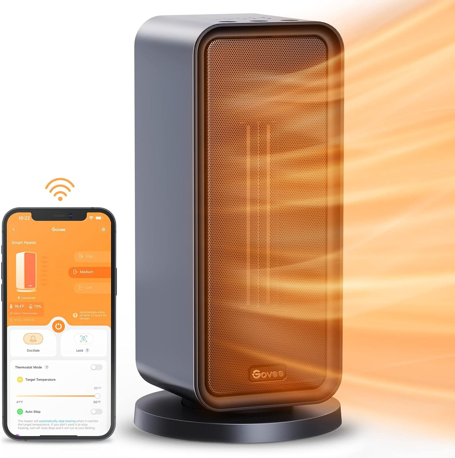 Govee 1500W Wi-Fi & Bluetooth Electric Space Heater w/ Thermostat (Black) & More $39.79 + Free Shipping