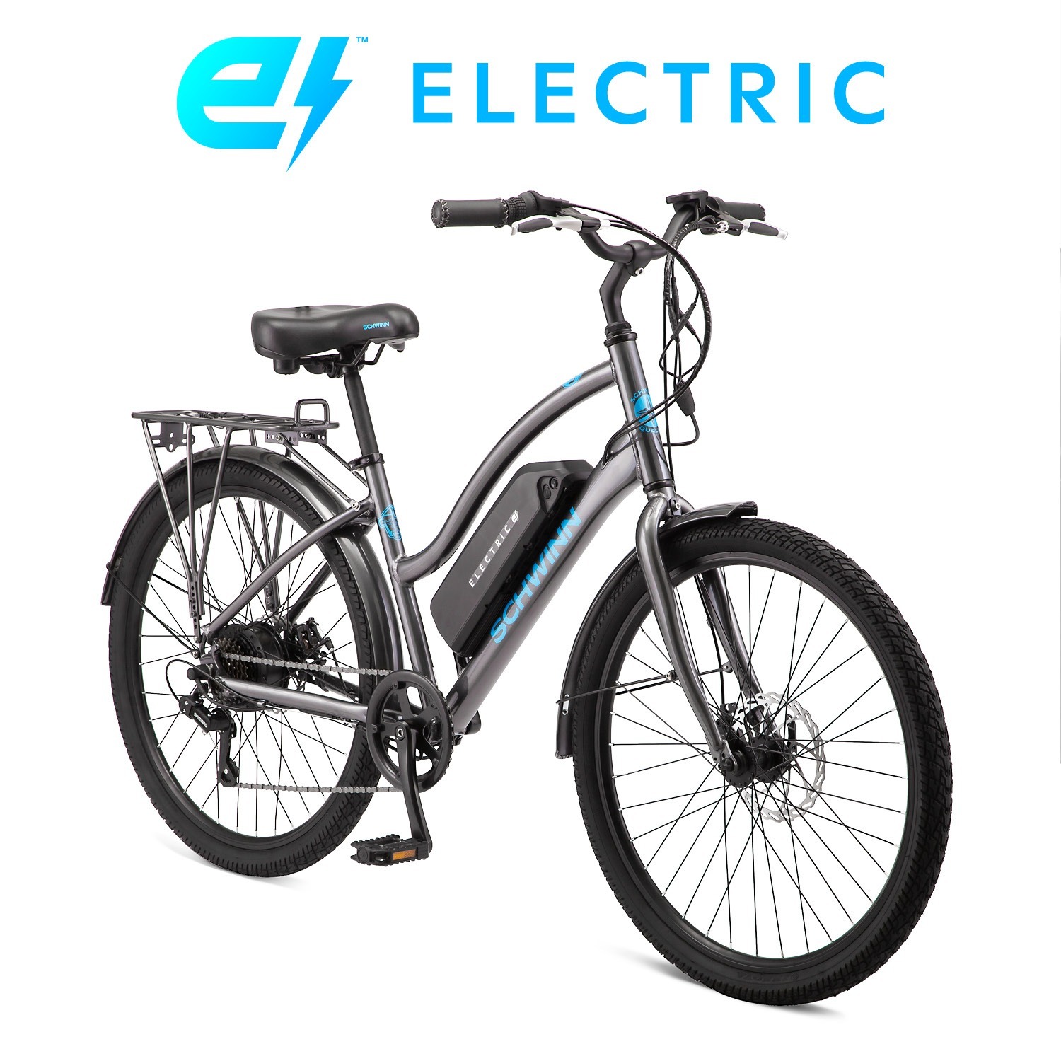 Schwinn 26" Unisex Adult EC1 Cruiser Electric Bike w/ throttle $398 + Free Shipping