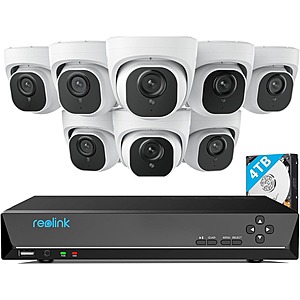 8MP 8-Camera Reolink H.265 4K Smart PoE Security System w/ Enlarged 4TB HDD for 24-7 Recording $720 + Free Shipping