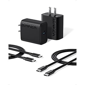 Anker 2-Pack 25W USB-C Super Fast PPS Charger w/ 2x 5' USB-C Cable $16 + Free Shipping w/ Prime or orders $35+