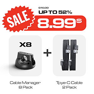 8-Pack LISEN Cord Organizer Magnetic Cable Clips + USB A to USB C Cable (3.3FT, 2-Pack) $9 + Free Shipping w/ Prime or on $35+