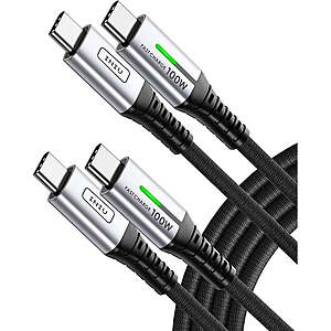 2-pk 6.6' INIU 100W USB C to USB C Fast Charging Cable $6 + Free Shipping w/ Walmart+ or orders $35+