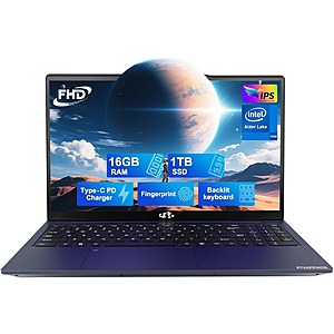 15.6" NIMO N100 Laptop: 16 GB DDR4 RAM, 1TB SSD (Blue) $247.49  + Free Shipping