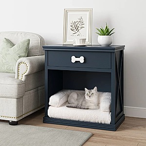 Gabbey Oversized Wooden Nightstand w/ Light LED & Pet Cubby $48 & More + Free Shipping